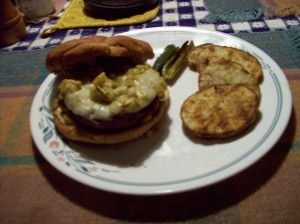 Green Chile Burgers ready to eat Green Chile Burgers ready to eat